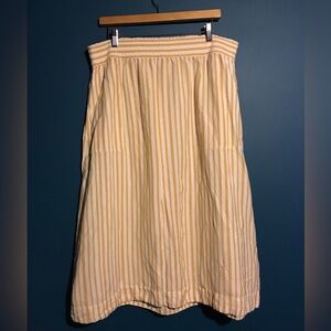 Madewell Yellow and White Striped Skirt